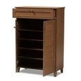 thumbnail image 2 of Bowery Hill Wood 5-Shelf and Drawer Shoe Cabinet in Walnut Brown, 2 of 10