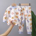 thumbnail image 2 of NOLDARES 2pcs Toddler Infant Baby Boy Fall Winter Clothes Print Long Sleeve Sweatshirt + Casual Pants Outfits Set Casual Clothing(Light Blue,6-12 M), 2 of 4