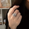 thumbnail image 4 of Kalapi Jewel 2 Ct Pear Cut Moissanite Engagement Ring for Women's - 14K White Gold Plated Wedding Jewelry - Bypass Halo Anniversary or Beautiful Proposal Occasion - Romantic Bridal Gift, 4 of 5