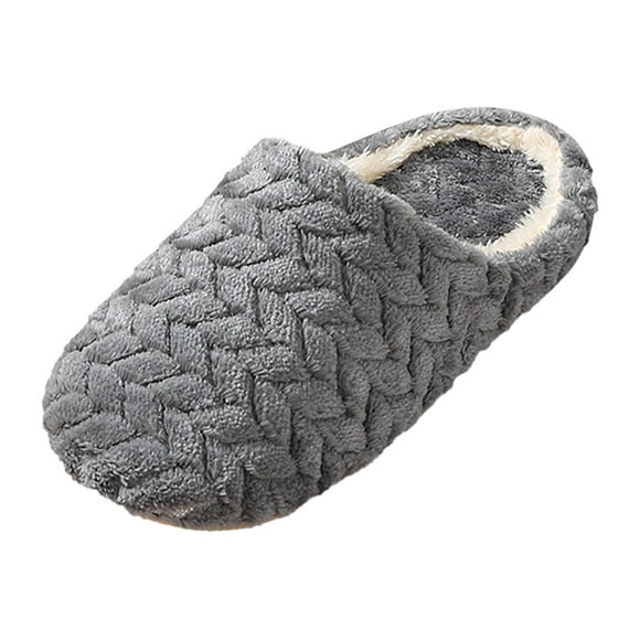 Leozcaa Mens Slippers Memory Foam Slip On Warm House Shoes Indoor Outdoor Non Slip Winter Home Slippers