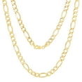 thumbnail image 4 of Nuragold 10k Real Yellow Gold Figaro Link 7mm Chain Necklace (16"-30") Italian Jewelry for Men & Women, 4 of 7