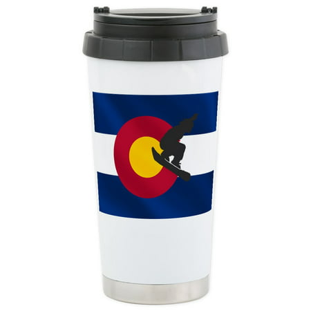 CafePress - Colorado Snowboard Flag Stainless Steel Travel Mug - Stainless Steel Travel Mug, Insulated 16 oz. Coffee