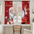 thumbnail image 3 of Red Santa Christmas Sheer Curtains 72 Inches Long, Xmas Snowflake Merry Christmas Light Filtering Window Curtains for Living Room/Bedroom, Rod Pocket Voile Sheer Curtain Drapes, 52"W x 72"L, 2 Panels, 3 of 9