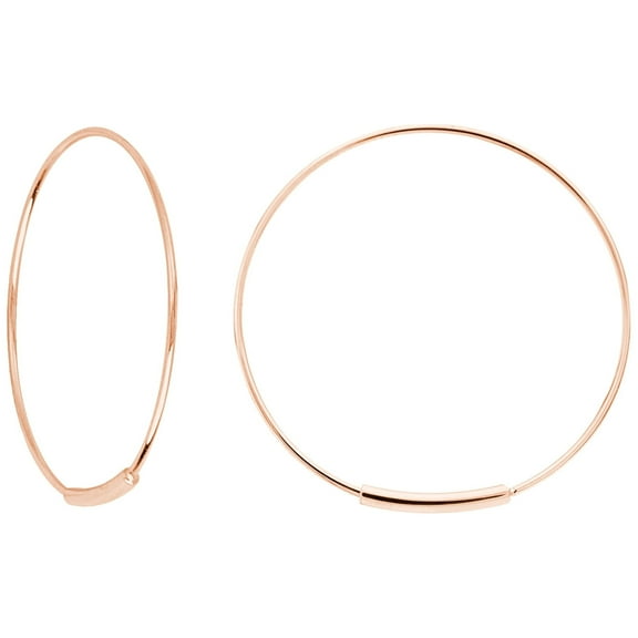 SZUL Women's 14K Solid Rose Gold 1 Inch Endless Hoop Earrings