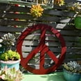 thumbnail image 3 of Metal Antiqued Groovy Peace Sign Rustic Wall Art Door Décor Hippie Decoration Wall Kitchen Bathroom Patio Garden Décor, 3 of 4