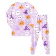 thumbnail image 6 of Futezty Little Girls Boys Halloween Pumpkin Graphic Long Sleeve Pajamas Sets Toddler Pjs Kids Fall Winter Sleepwears 2T-9T, 6 of 7
