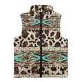 thumbnail image 4 of Uorisanigo Toddler Boys Girls Fleece Vest Full Zip Sleeveless Retro Aztec Cow Print Jacket all Winter Fashion Stand Collar Outwear Tank Top with Pockets FKids Outdoor Layering, 4 of 7