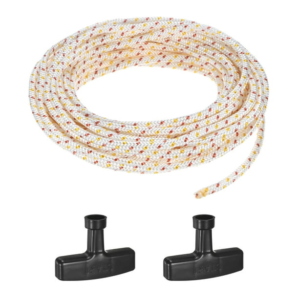 Cuerda de arranque de retroceso Uxcell 5.5mm 10m Cuerda de nylon con mangos Blanco, Rojo, Amarillo, Negro