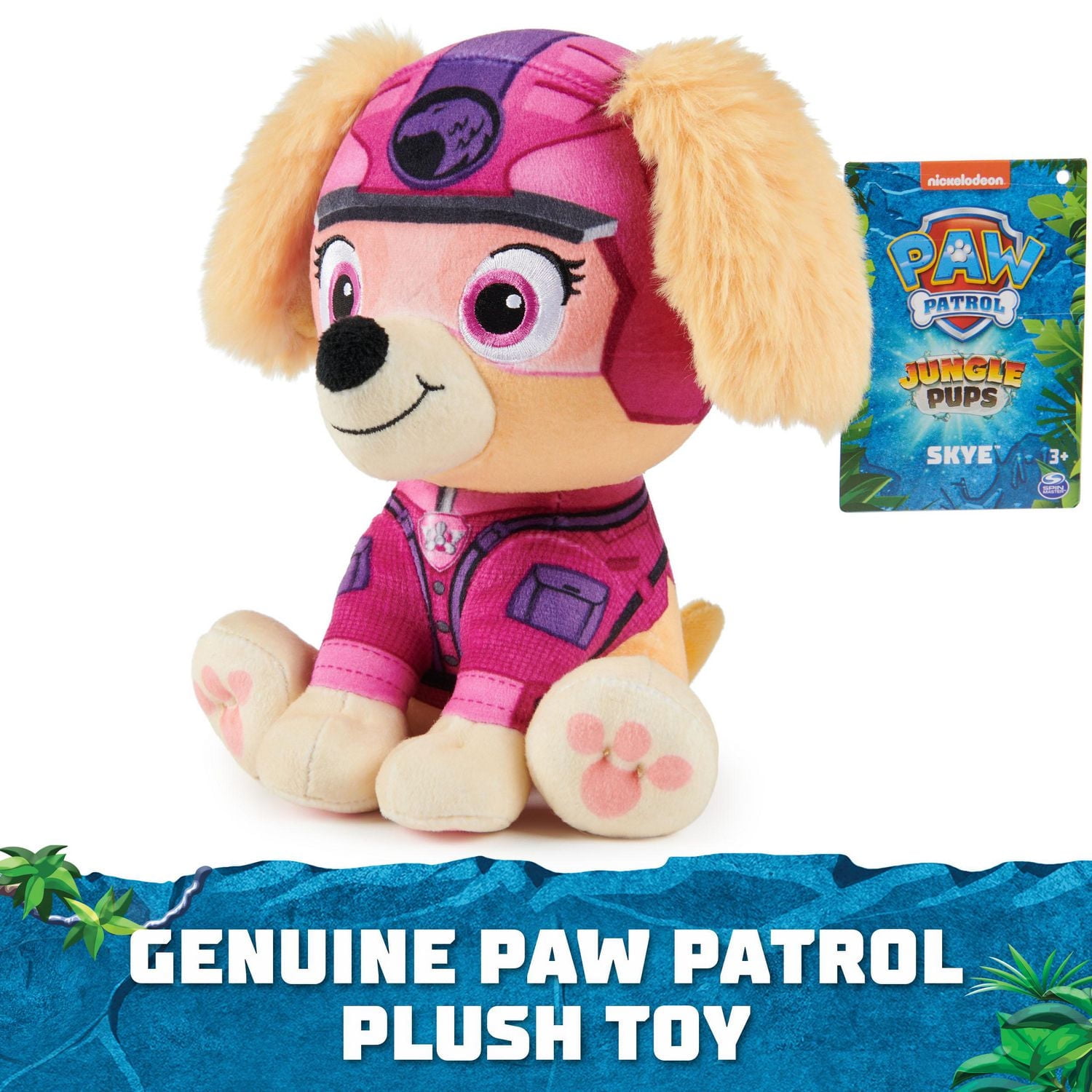 PAW Patrol Jungle Pups, Tracker 8-Inch Plush, Stuffed Animal Kids Toys for Boys & Girls Ages 3 and Up