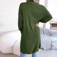 thumbnail image 7 of Ozmmyan Women's Fashion Autumn Winter Solid Lapel-Neck Long Cardigan Sweater Coat, 7 of 7