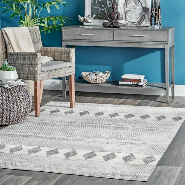 nuLOOM Harper Mosaic Tribal Stripes Area Rug