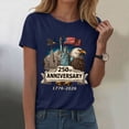 thumbnail image 2 of mgoYE USA T Shirt Women Women's 250th America Anniversary Independence 250 Years of Freedom O-Neck T-Shirt(Navy,M), 2 of 8