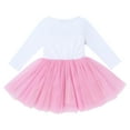 thumbnail image 2 of FYMNSI Baby Girl Birthday Party Dress Cake Smash Outfit Princess Polka Dots Tulle Bowknot Dress Party Long Sleeve Clothes Photo Props 1 Years Golden Snow One, 2 of 4
