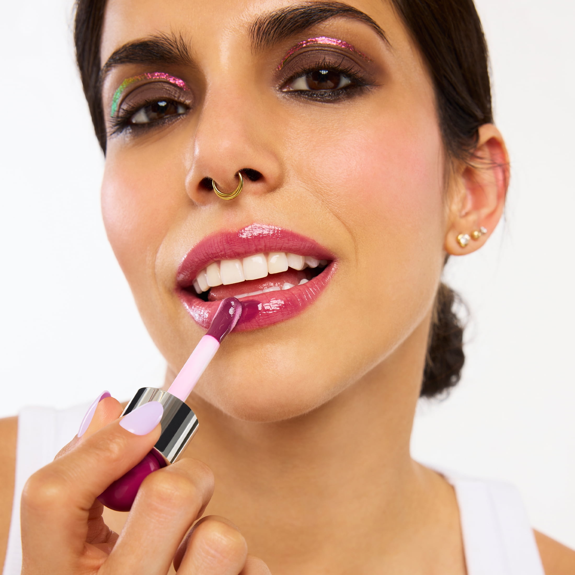 Hard Candy Glosstopia Lip Slide Creamy Lip Oil, Hydrating Gloss, Smooth Finish, Berry Bounce, Purple