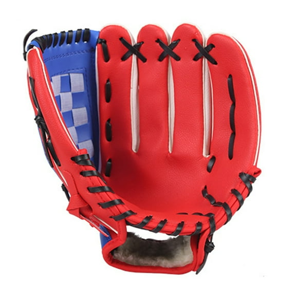 Graflsoa Red & Blue PU Leather Baseball Glove, 11.5 Inch, Dual-Tone Design, Optional Sizes & Colors
