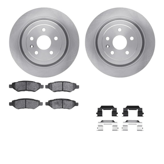 Dynamic Friction Company Rear Brake Rotors with 5000 Advanced Brake Pads includes Hardware 6512-46205