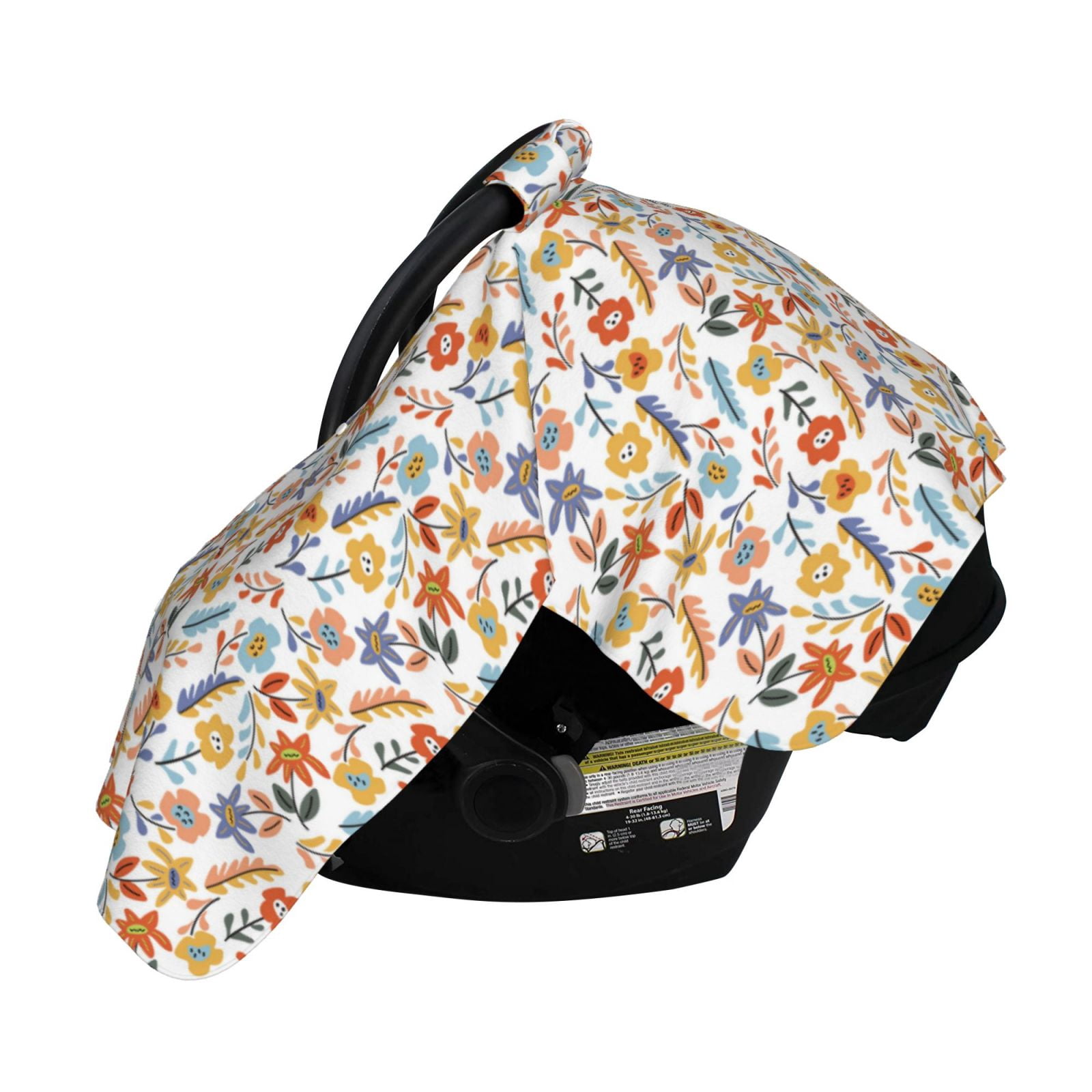 Naloa Retro Floral Baby Car Seat Cover, Breathable Baby Carrier Cover, Multiuse Baby Carrier Cover & Nursing Breastfeeding Cover