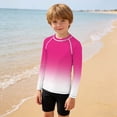 thumbnail image 6 of QIUOMBBP Crewneck Sun Protection Rashguards for Kids Long Sleeve Lightweight Swim Shirts Slim Fit Summer Tops Hot Pink 11Years, 6 of 10