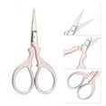 thumbnail image 3 of Unique Bargains 1 Pc Women Embossed Scissors Eyebrow Trimmer Scissors For Bathroom Stainless Steel Pink, 3 of 4