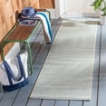 thumbnail image 2 of Safavieh Courtyard Naomi Geometric Indoor/Outdoor Runner Rug, Beige/Aqua, 2'3" x 12', 2 of 9