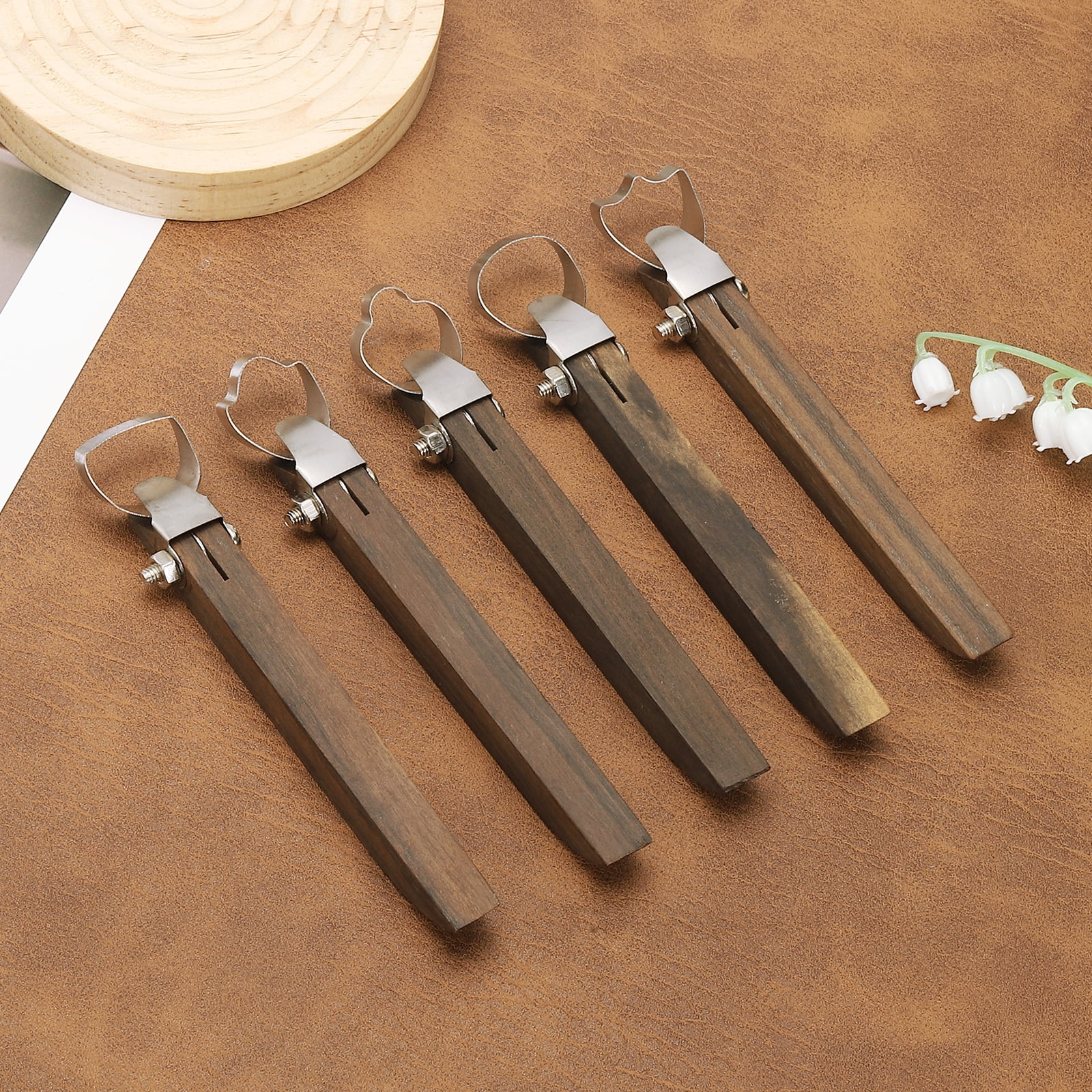 Uxcell 5 Pack Pottery Handle Making Tool, Pottery Cup Handle Shape Sculpture Scraper Clay Carving Trimming Clay Extruder Tool for Cup Making Ceramic Craft (5 Style)