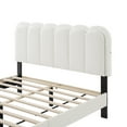 thumbnail image 6 of Christopher Knight Home Queen Size Bed Frame, Lambswool Petal Headboard with Ambient LED Light, White, 6 of 12