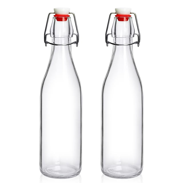 Botellas de vidrio JOBVERT con tapa basculante de 500 ml (paquete de 2) para fermentación