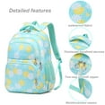 thumbnail image 5 of Forestfish 3Pcs Daisy Teen Backpacks Set with Lunch Pack Pencil Case ,Water Resistant Lightweight Books Bag Green, 5 of 7