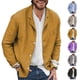 thumbnail image 4 of Chaqueta de traje Solapa de manga larga Un solo pecho Color puro Chaqueta de moda informal Top para hombres Amarillo XL, 4 of 6