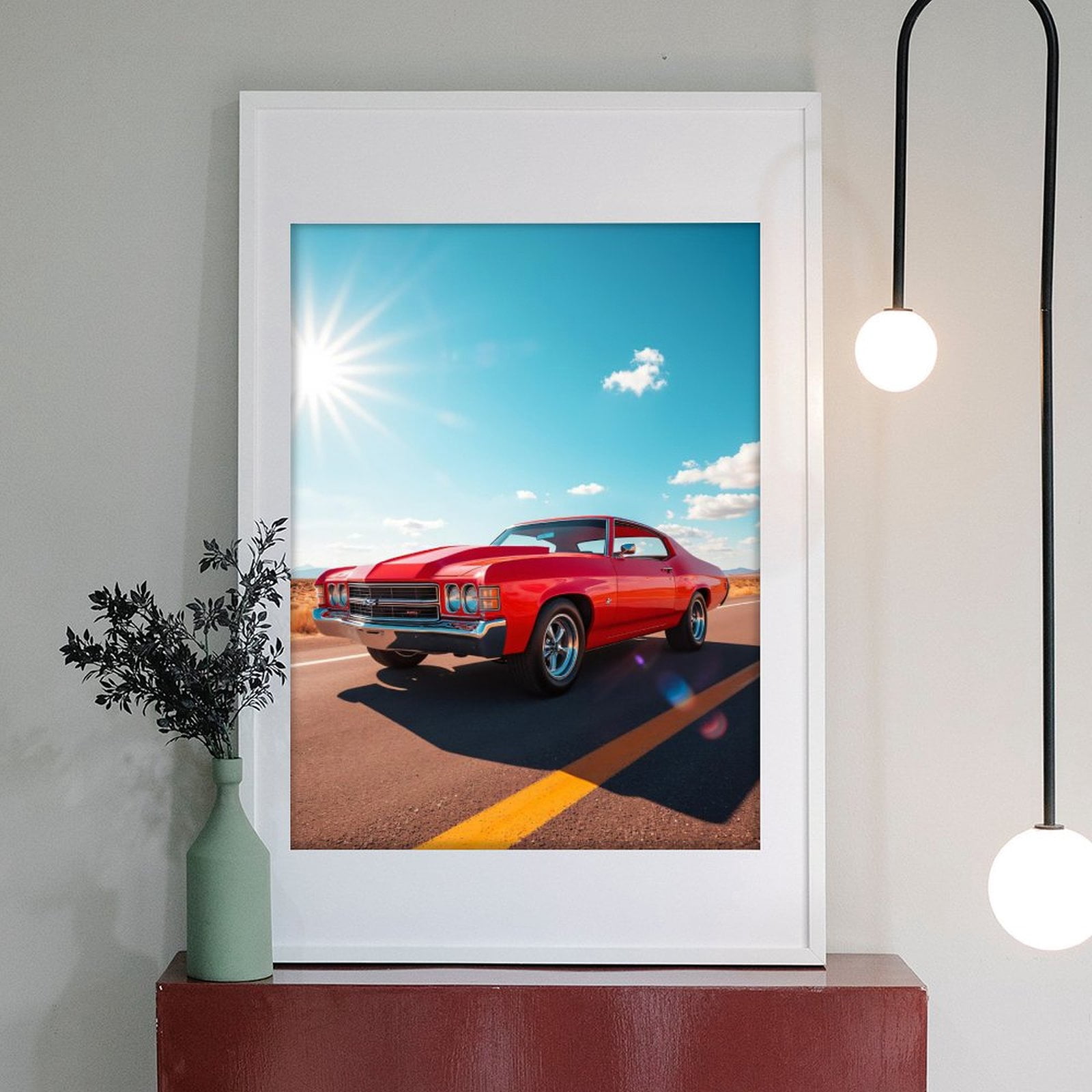 Diamond Art Kits for Adults - 5d Vintage Red Classic Car Drive Diamond Painting for Adults, Diamond Art for Adults Beginners, Diamond Painting Kits for Adults for Home Wall Decor