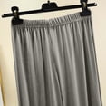 thumbnail image 4 of Women's Wide Leg Capri Pants, Army Green, Soft Modal Blend Elastic Waist Casual Lounge Pants, Size L, 4 of 5