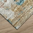 thumbnail image 3 of Addison Rugs Indoor/ Outdoor Accord Modern Brushstrokes Polyester Washable Rug New 9' x 12' - Teal Copper Beige, 3 of 5