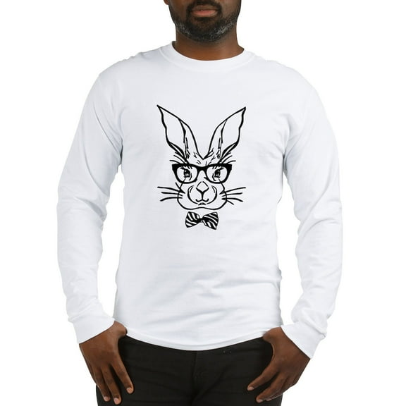 CafePress - Cute Hipster Easter Bunny Long Sleeve T Shirt - Unisex Cotton Long Sleeve T-Shirt