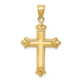 thumbnail image 4 of Auriga 14k Yellow Gold Reversible Diamond-cut Cross Pendant for Women, 4 of 6