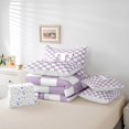 thumbnail image 6 of Castle Fairy Personalized Initial 7-Piece Twin Bedding Sets for Kids,Geometric Lattice Bedding Comforter Set,Purple Glitter Breathable Sheet Sets,Luxury Bedroom Decor, 6 of 8