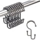 thumbnail image 1 of Ganchos para cortina de ducha, 12 piezas con doble altura diferente, anillos de cortina de ducha de bronce de fácil deslizamiento de acero inoxidable para barras de ducha de baño, cortinas de bronce JM, 1 of 5