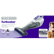 BLACK+DECKER Furbuster Cordless Handheld Vacuum, for Car, Pet Hair & Multi-Surfaces, Powerful Suction, HLVB315JP07W