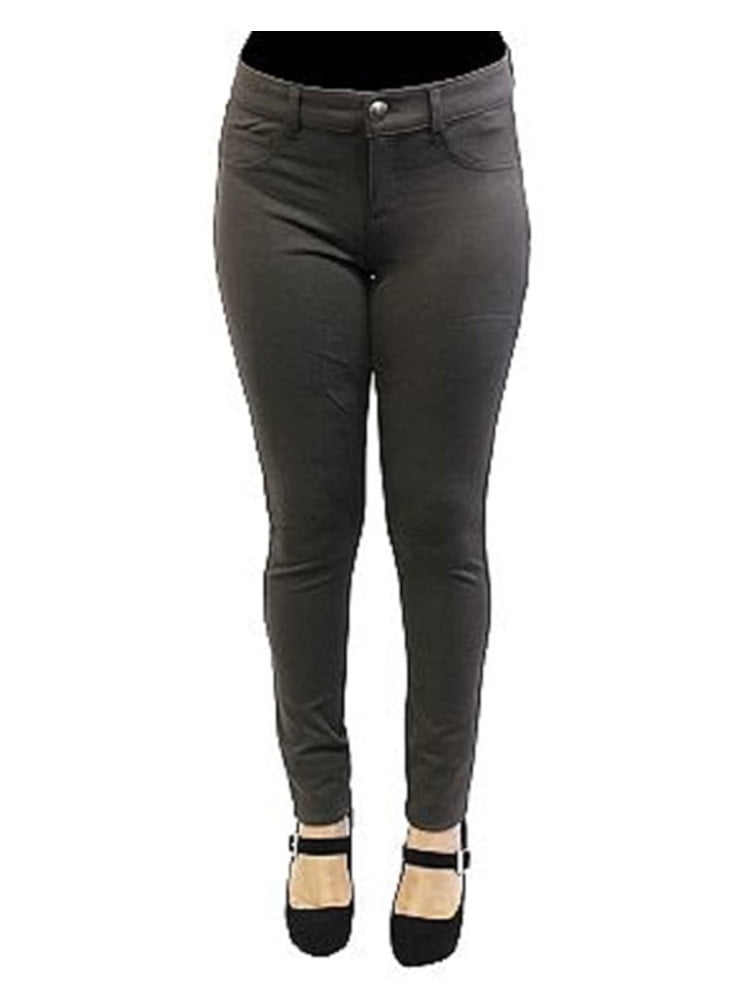 Womens Size 4 Ponte Pants, Charcoal 