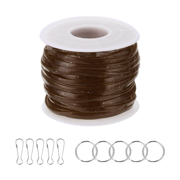 Uxcell Lanyard String Kit, Glitters Lacing Cord with Accessories, Brown