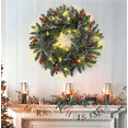thumbnail image 7 of Christmas Wreaths, Scidweet  20" Christmas Wreaths with Lights for Front Door Indoor Outdoor Holiday Xmas Decorations, 7 of 7