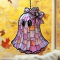 thumbnail image 2 of Eoozwa Halloween Ghost Stained Glass Suncatcher Hand Painted Window Hangings Suncatcher Halloween Goth Decoration for Home, Office, Kitchen, Living Room, Wall, 2 of 3