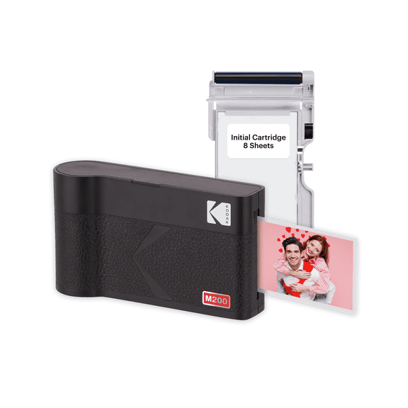 Kodak Mini 2 ERA Photo Printer, Black, 2.1x3.4 inches (printer   8 sheets)