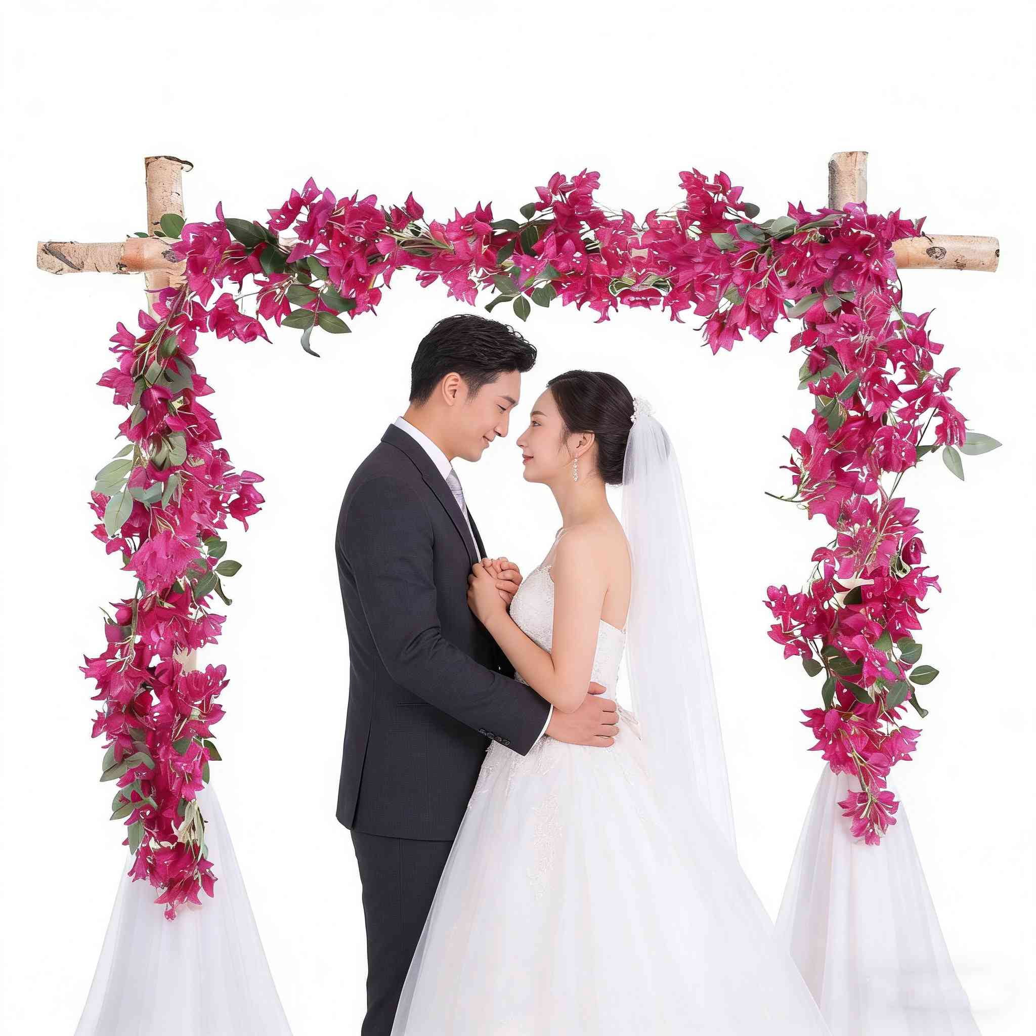 2Pcs Artificial Bougainvillea Flowers Garland, 5.58ft Fake Silk Bougainvillea Vines Long Plant Faux Bougainvillea Wreaths for Centerpieces Table Runner Wedding Arch Wall Decorations (Red)