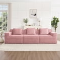 thumbnail image 2 of Newest Modular 3 Seat Boneless Sofa, Cloud Sectional Couch,Deep Seat, Modern Modular 3-Seat Sofa Couch,Throw Pillows Corduroy Fabric Pink, 2 of 11