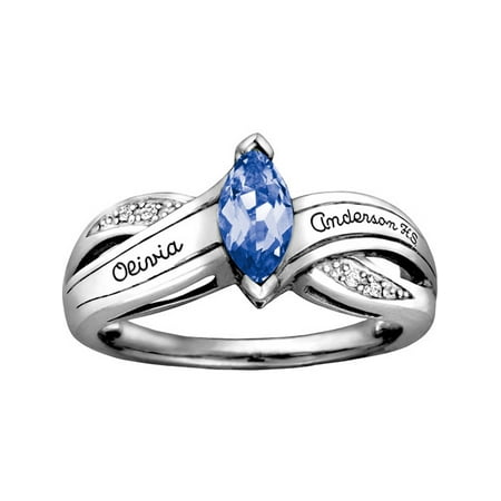 Keepsake Personalized Women's Marquis Bypass Fashion Class available in Valadium, Silver Plus, 10kt and 14kt Yellow and White Gold