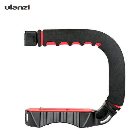 Ulanzi U-Grip PRO U Shape Bracket Video Handle Handheld Stabilizer Grip Holder with 1/4 Inch Screw Cold Shoe Mount for DSLR SLR Camera DV