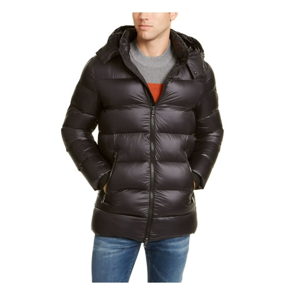 CALVIN KLEIN Mens Black Puffer Coat XXL