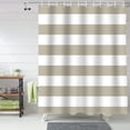 thumbnail image 5 of Classical Stripe Shower Curtain Beige Shower Curtains for Bathroom Curtain Sets with Hooks Waterproof Fabric Bath Curtain Extra Long 72" X 84", 5 of 6