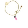 thumbnail image 2 of Delight Jewelry Silvertone 3-D Pink Baby Bottle Gold-tone Rose Link Chain Bracelet, 6.25"+1.75" Extender, 2 of 4