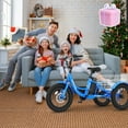 thumbnail image 5 of Mooncool Electric Tricycle for Kids , 3 Wheels 16"x3" Fat Tire Tricycle Electric Trike Cruiser Bicycle, 250W Aluminum Frame Electric Trikes Etrike with 10.4Ah Removable Battery and Rear Basket,UL2849, 5 of 12